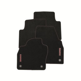 Jeu de 4 tapis de sol textile prestige rouge KAMIQ