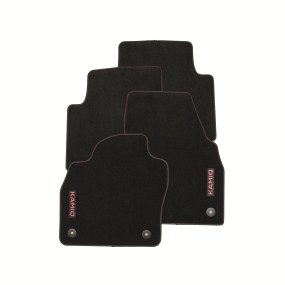 Jeu de 4 tapis de sol textile prestige rouge KAMIQ