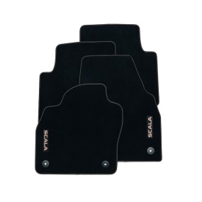 Jeu de 4 tapis de sol textile prestige surpiqûre. Couleur cuivre SCALA