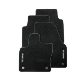 Jeu de 4 tapis textiles KAROQ prestige avec contour couleur