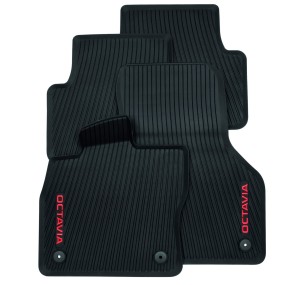 Jeu de 4 tapis caoutchouc logo rouge OCTAVIA & OCTAVIA Combi